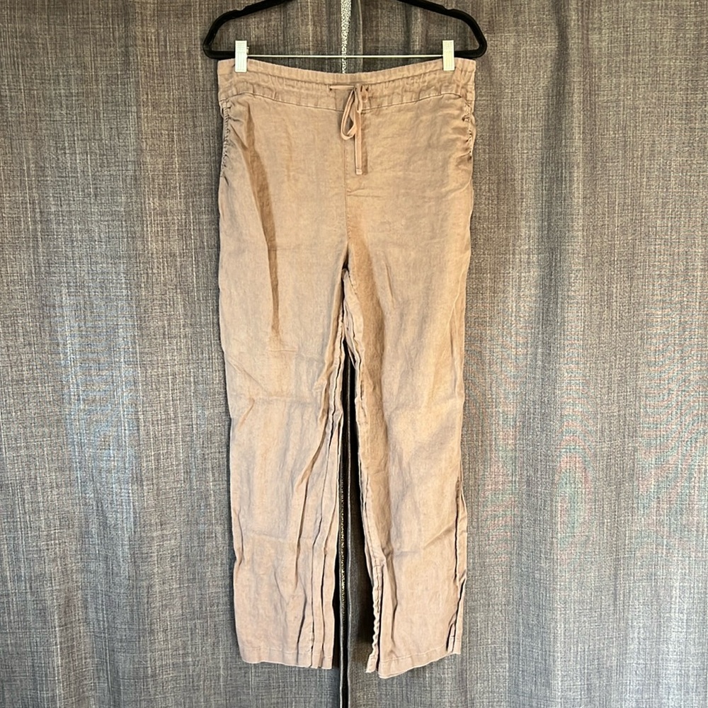 Artisan NY brown linen pants size XL drawstring waist and pockets
